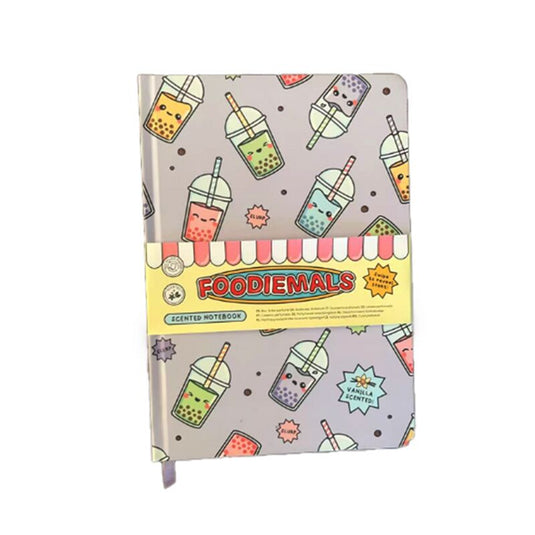 Foodiemals bubble tea geparfurmeerd gerecycled a5-notitieboek