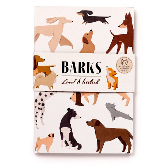 Barks hond gerecycled a5 gelinieerd notitieboekje