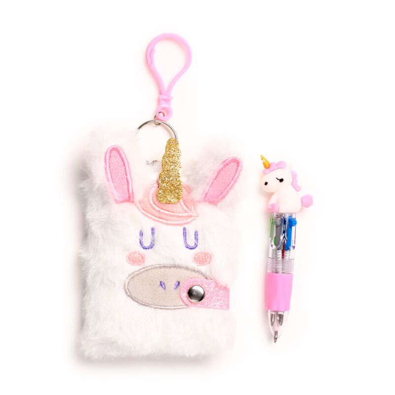 Load image into Gallery viewer, Unicorn magic mini notitieboekje a7 4-kleuren pen

