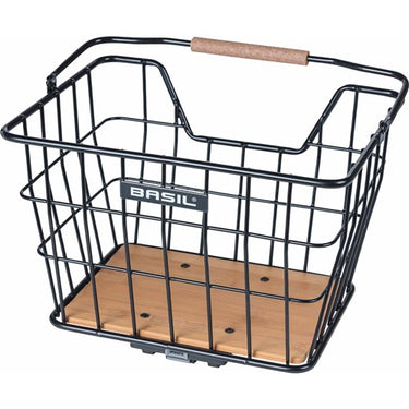 Basil fietsmand nordland mik 23 liter 23 x 33 x 19 cm voor- en of achterop zwart bruin