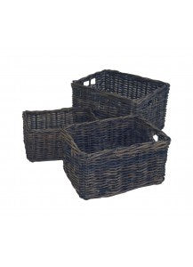 Dr Rieten v-drager mand 40x30x20 pit zwart