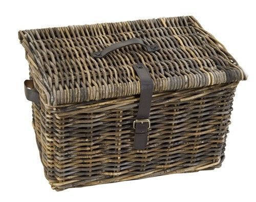 Dr rieten v-ager mand xl met deksel 50x40x30 bruin