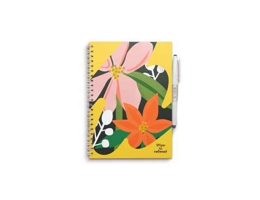 Moyu uitwisbaar notitieboek - hardcover a5 - flower vibes