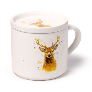 Jan pashley wild hert porselein mok onderzetter set