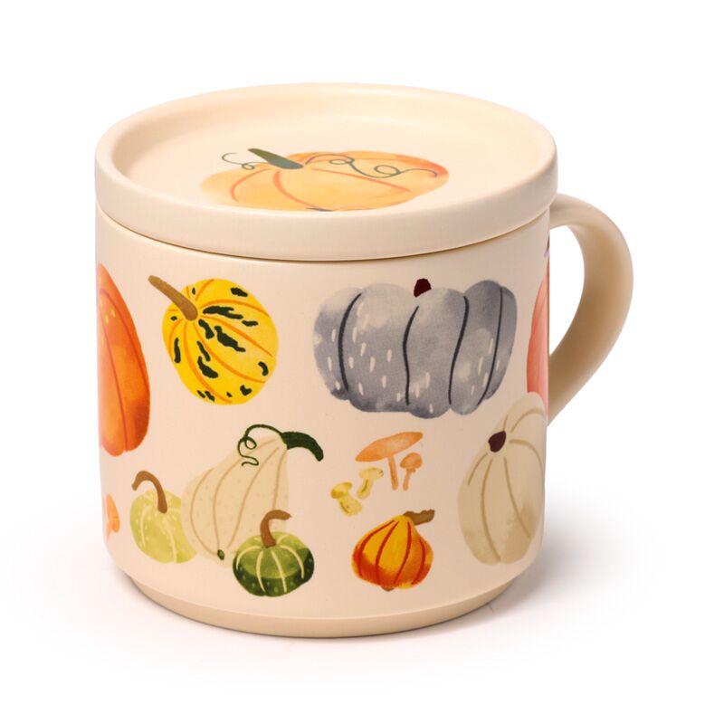 Load image into Gallery viewer, Autumn harvest porselein mok met onderzetterdeksel set
