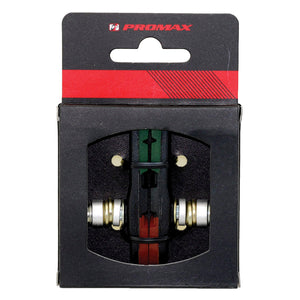 Messingschlager remblokset v-brake met inbus 70mm triple-color (bruin zwart groen)