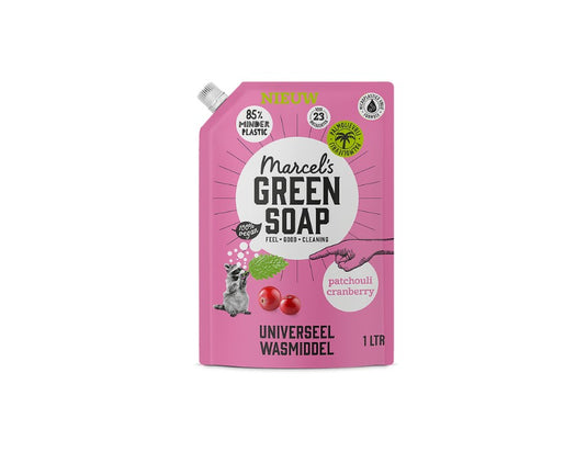 Marcel's green soap wasmiddel - patchouli cranberry - navulzak - 1 liter