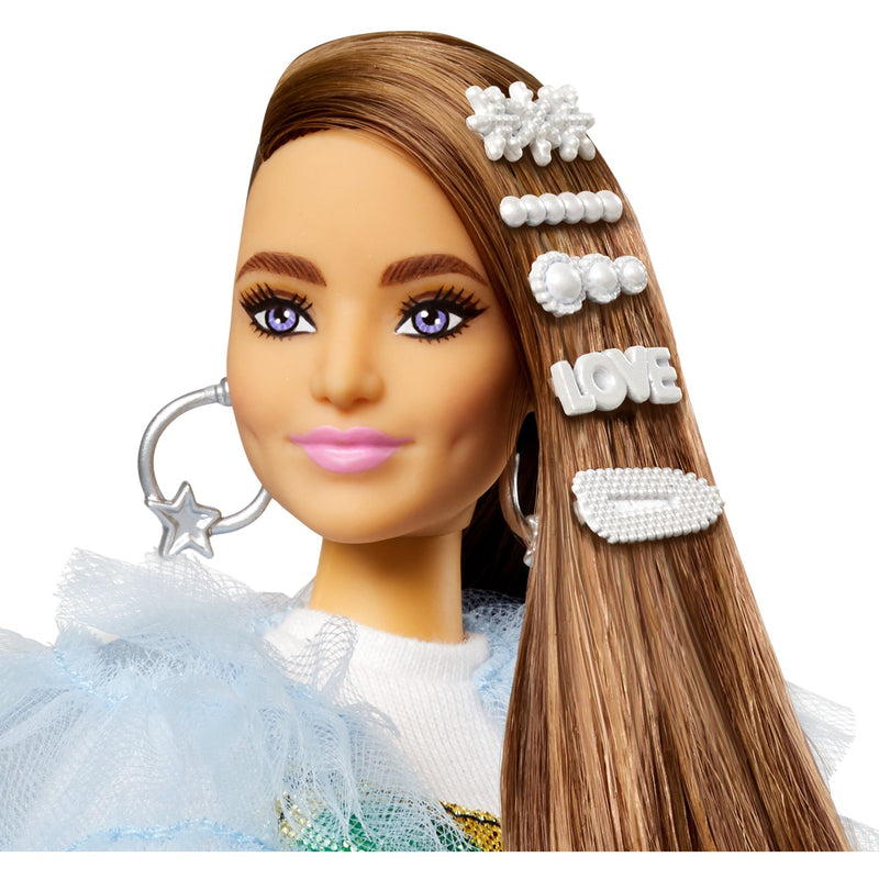 Load image into Gallery viewer, Mattel Extra Doll #9 Blue Ruffled Jacket with Pet Croco
