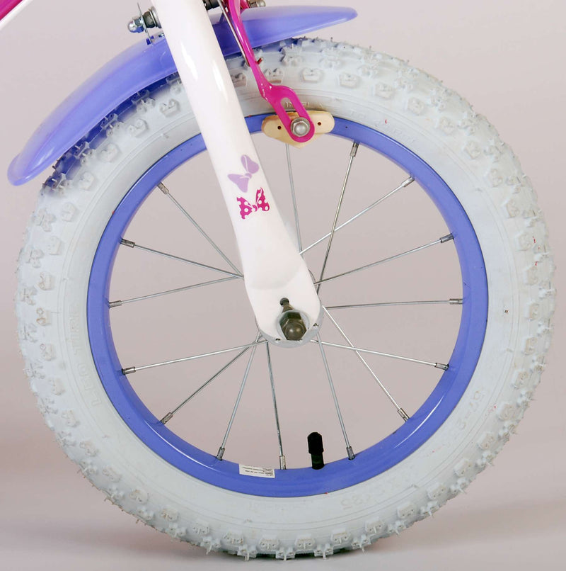 Load image into Gallery viewer, Disney Minnie Cutest Ever! Kinderfiets Meisjes 14 inch Roze Twee Handremmen
