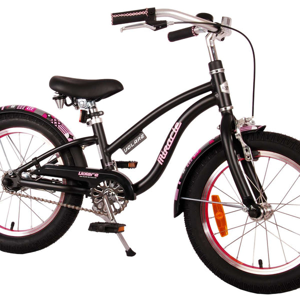 Volare Miracle Cruiser Kinderfiets - Meisjes- 16 inch - Mat Zwart - Prime Collection