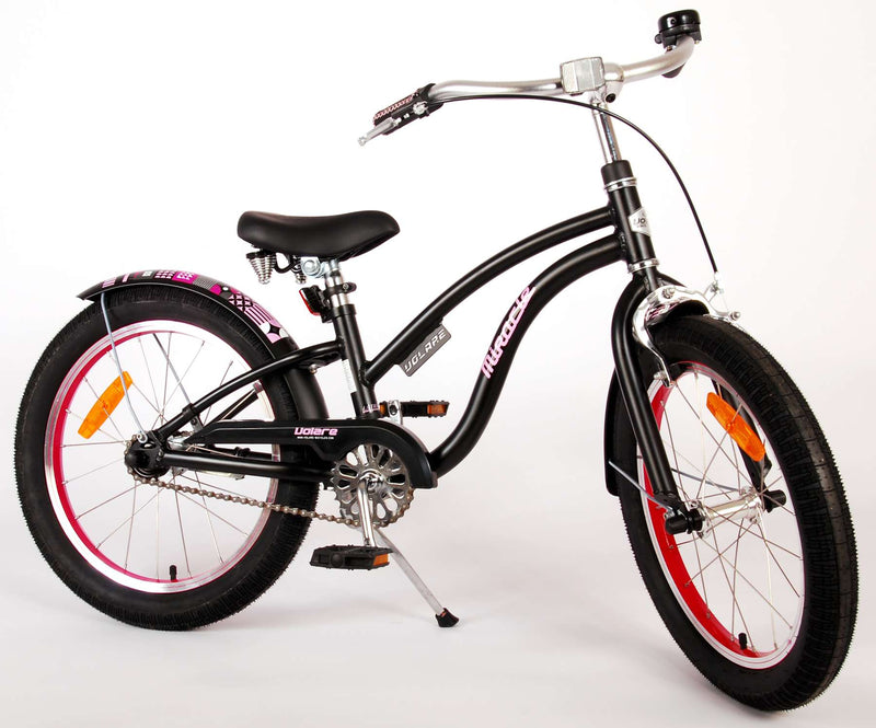Afbeelding laden in galerijviewer, Volare Miracle Cruiser Kinderfiets - Meisjes - 18 inch - Mat Zwart - Prime Collection
