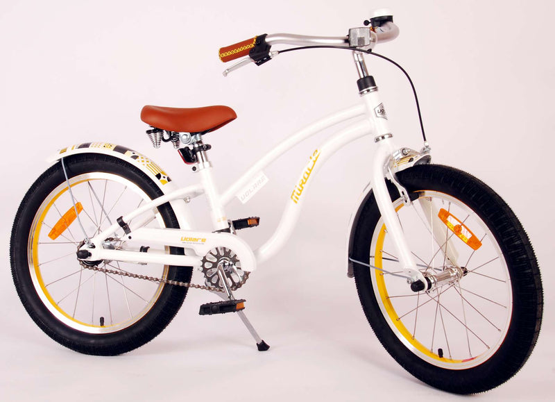 Afbeelding laden in galerijviewer, Volare Miracle Cruiser Kinderfiets - Meisjes - 18 inch - Wit - Prime Collection
