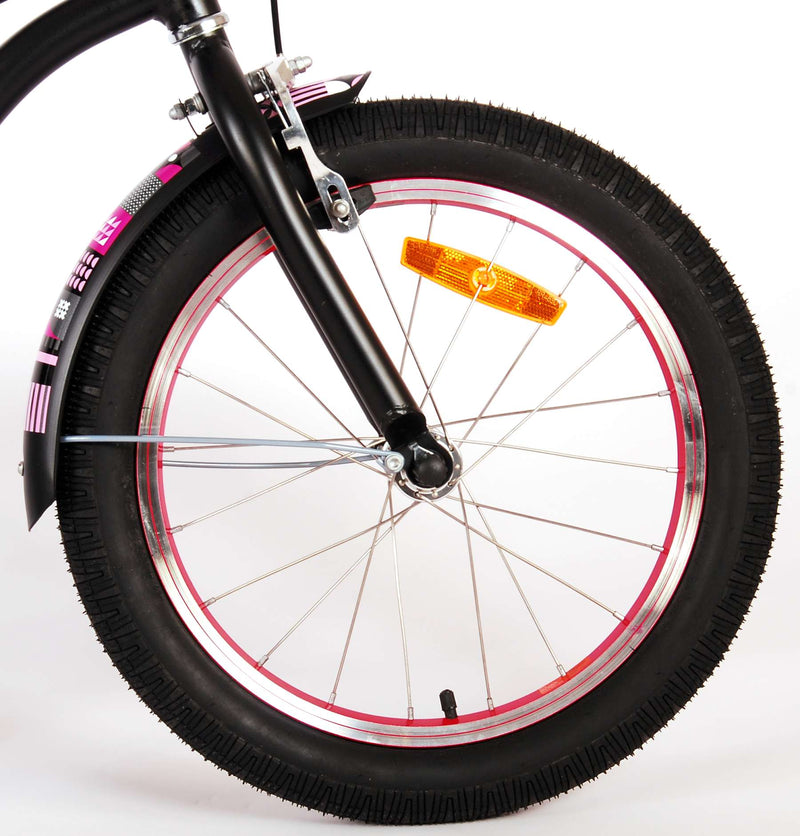 Afbeelding laden in galerijviewer, Volare Miracle Cruiser Kinderfiets - Meisjes - 18 inch - Mat Zwart - Prime Collection
