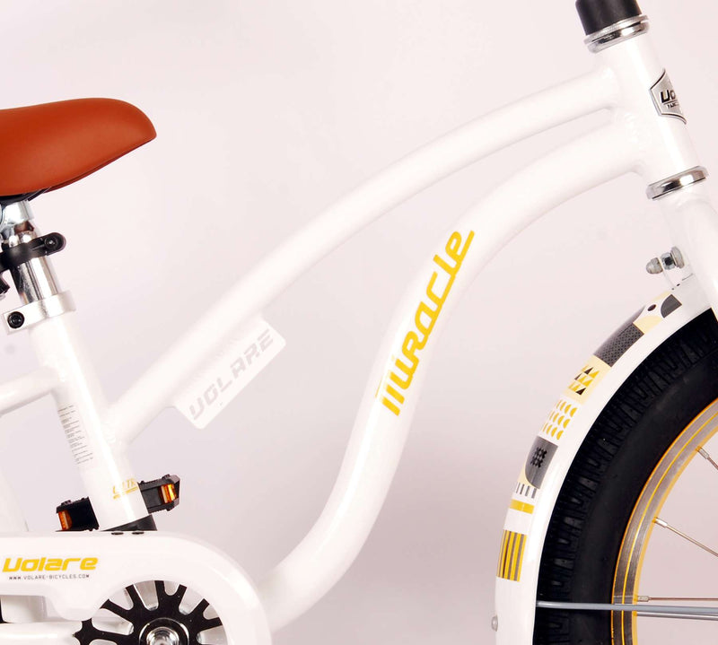 Afbeelding laden in galerijviewer, Volare Miracle Cruiser Kinderfiets - Meisjes - 18 inch - Wit - Prime Collection
