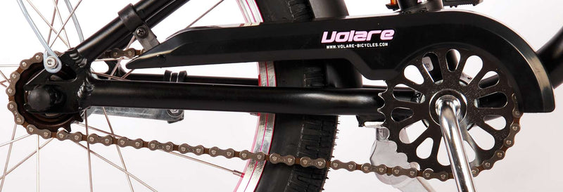 Afbeelding laden in galerijviewer, Volare Miracle Cruiser Kinderfiets - Meisjes - 18 inch - Mat Zwart - Prime Collection
