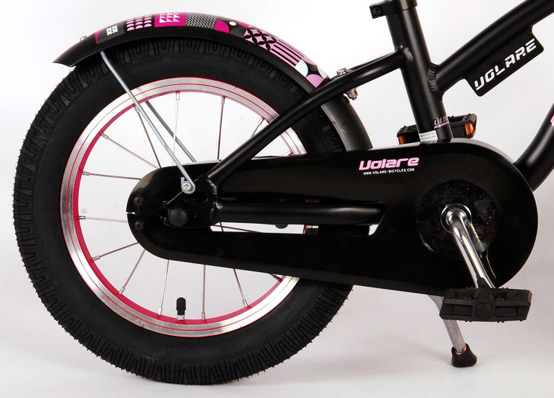 ギャラリービューアに画像をロードする, Volare Miracle Kinderfiets - Meisjes - 14 inch - Mat Zwart - Prime Collection
