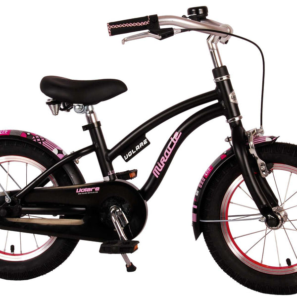 Volare Miracle Kinderfiets - Meisjes - 14 inch - Mat Zwart - Prime Collection