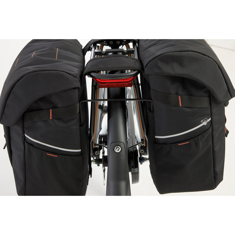 Afbeelding laden in galerijviewer, Newlooxs tas new looxs vigo dubbel | zwart oranje | 40l
