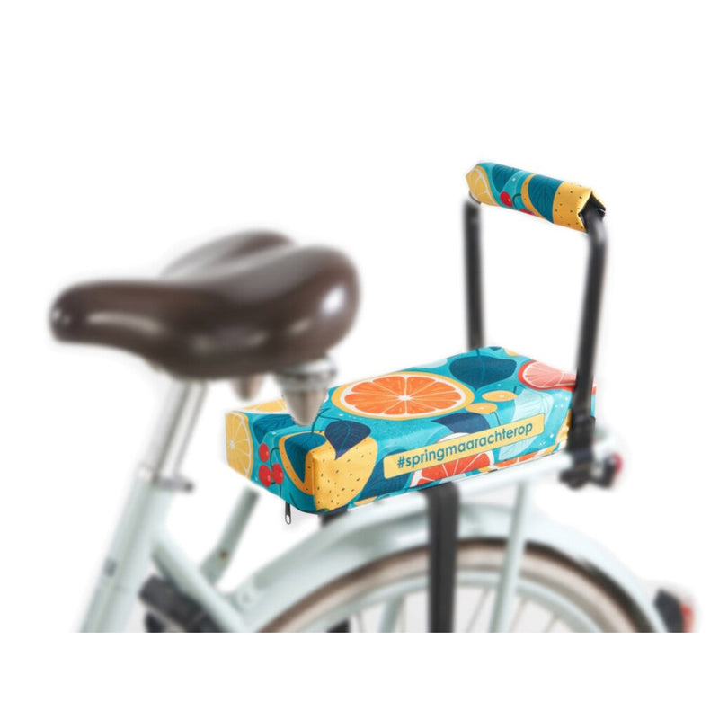 Load image into Gallery viewer, Pexkids nietverkeerd zitkussen voor bagagedrager fruit coctail
