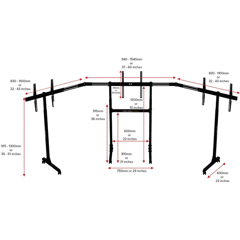 Load image into Gallery viewer, Next Level Racing Next Level Racing Free Standing Triple Monitor Stand
