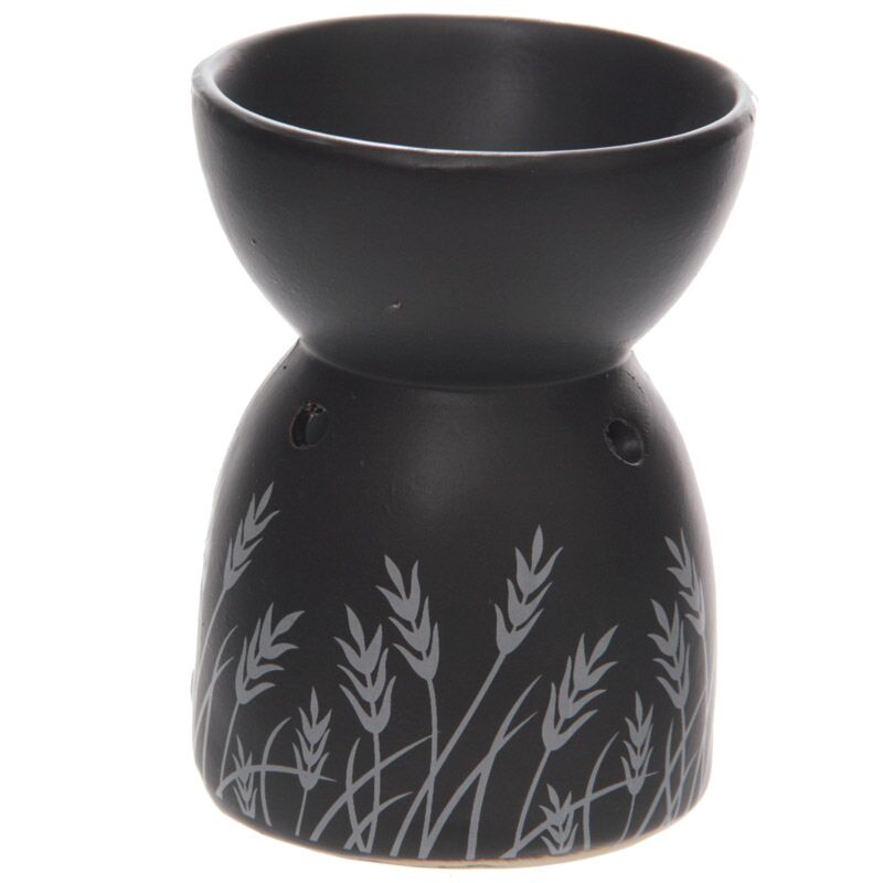 Load image into Gallery viewer, Zwart gras design keramiek olie- en wax geurbrander
