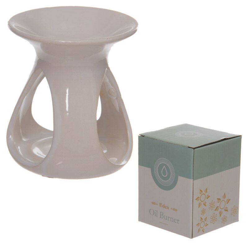 Load image into Gallery viewer, Traanvormige keramiek olie- en wax geurbrander wit
