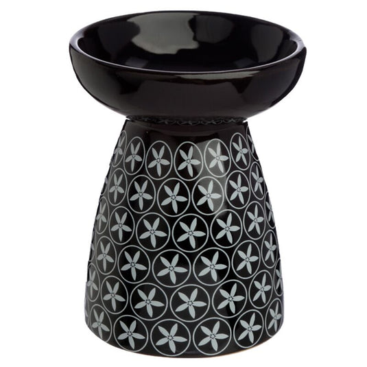 Bloemenpatroon keramiek olie- en wax geurbrander