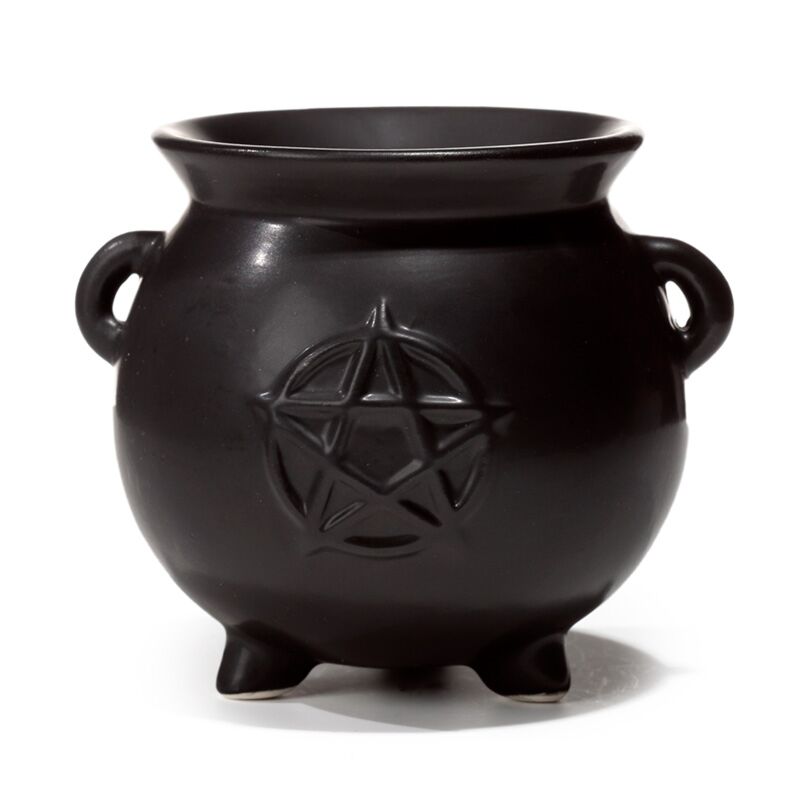 Load image into Gallery viewer, Heksenketel pentagram black keramiek geurbrander
