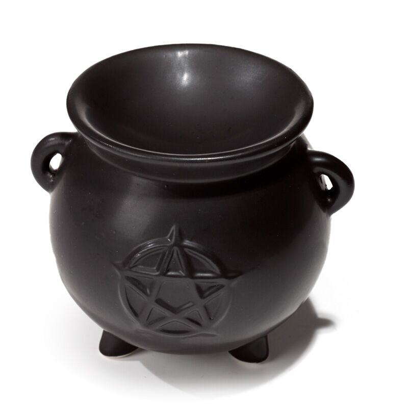 Load image into Gallery viewer, Heksenketel pentagram black keramiek geurbrander
