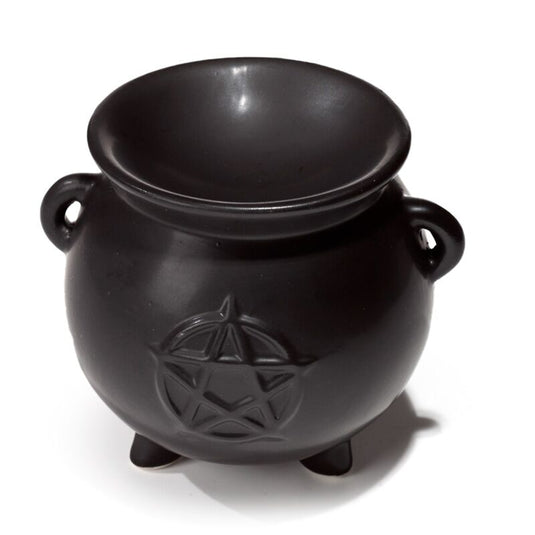 Heksenketel pentagram black keramiek geurbrander
