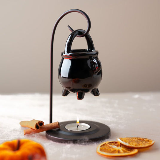 Zwarte ketel hangende geurbrander met stand