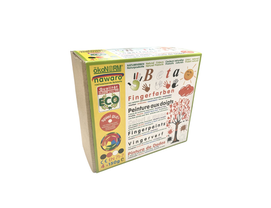 Ökonorm vingerverf - 4 kleuren set b - oranje, bruin, wit, zwart (herfst)