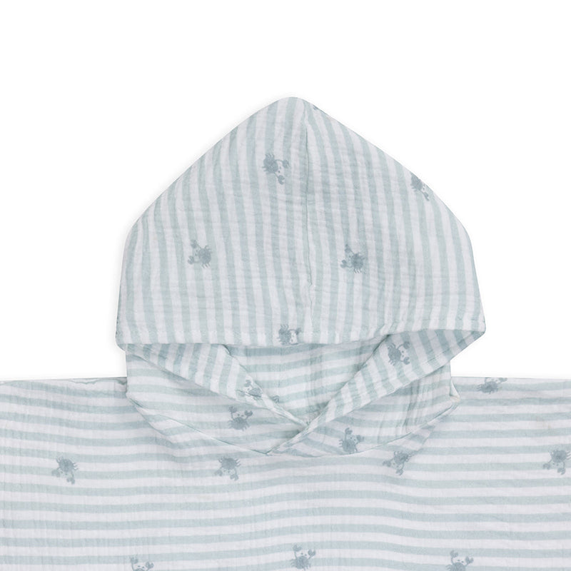 Load image into Gallery viewer, Crabby | wit groene hydrofiele strandponcho 52 x 52 cm
