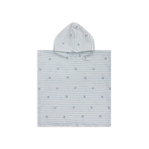 Crabby | wit groene hydrofiele strandponcho 52 x 52 cm