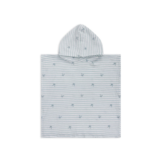 Crabby | wit groene hydrofiele strandponcho 52 x 52 cm
