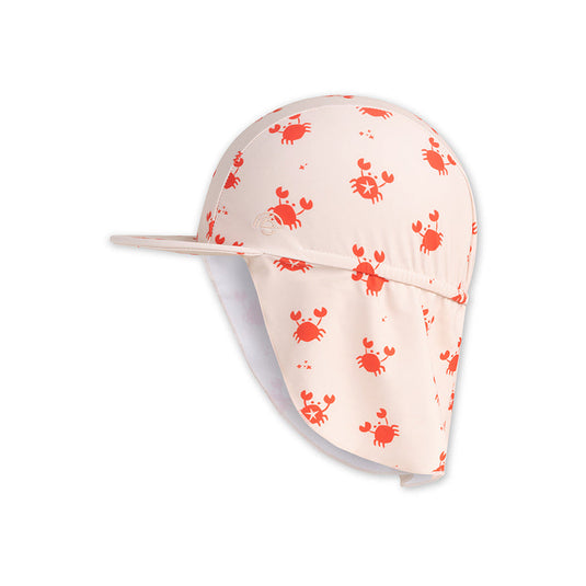 Crabby | beige rood uv zonnepetje