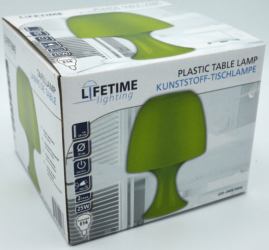 Van der doelen tafel lamp groen op stroom met aan uit schakelaar