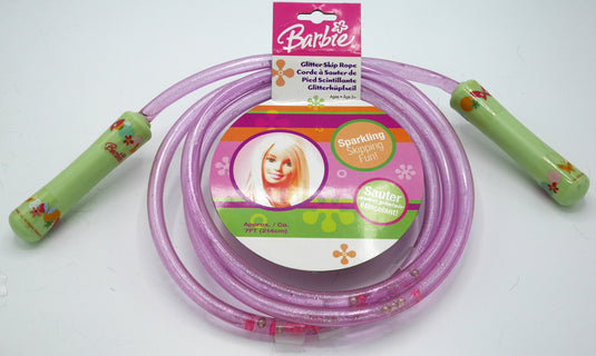 Van der doelen barbie springtouw 214 cm lang met glitter touw van kunststof
