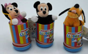 Van der doelen mickey, minnie mouse en goofy in leuk disney blikje, 7 cm groot