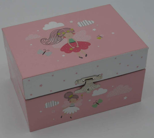 Bongers speelgoed muziek sieraden doosje met draaiende elfje als je hem open maakt.