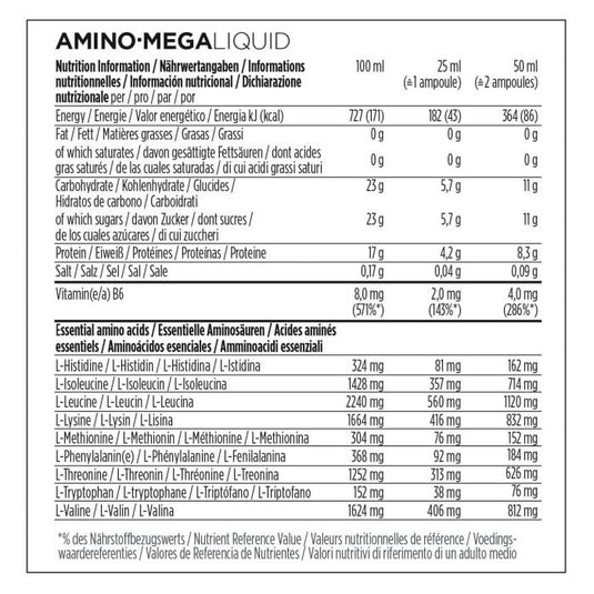 Powerbar black line amino mega liquid ampoule 25ml