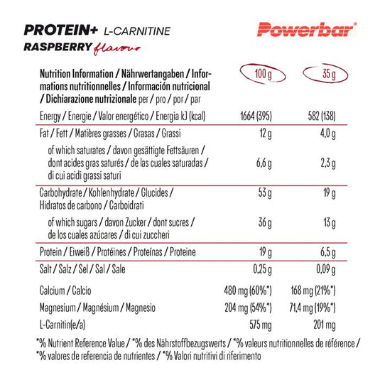 Powerbar proteinplus+l-carnitin bar raspberry yoghurt 35g
