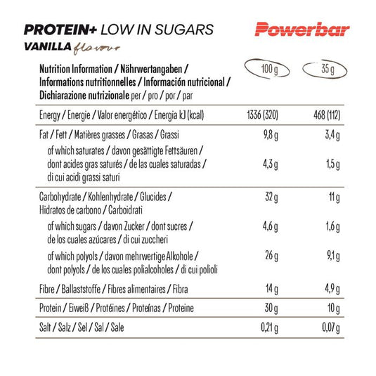 Powerbar protein+ low in sugar (30 x 35gr) - vanilla