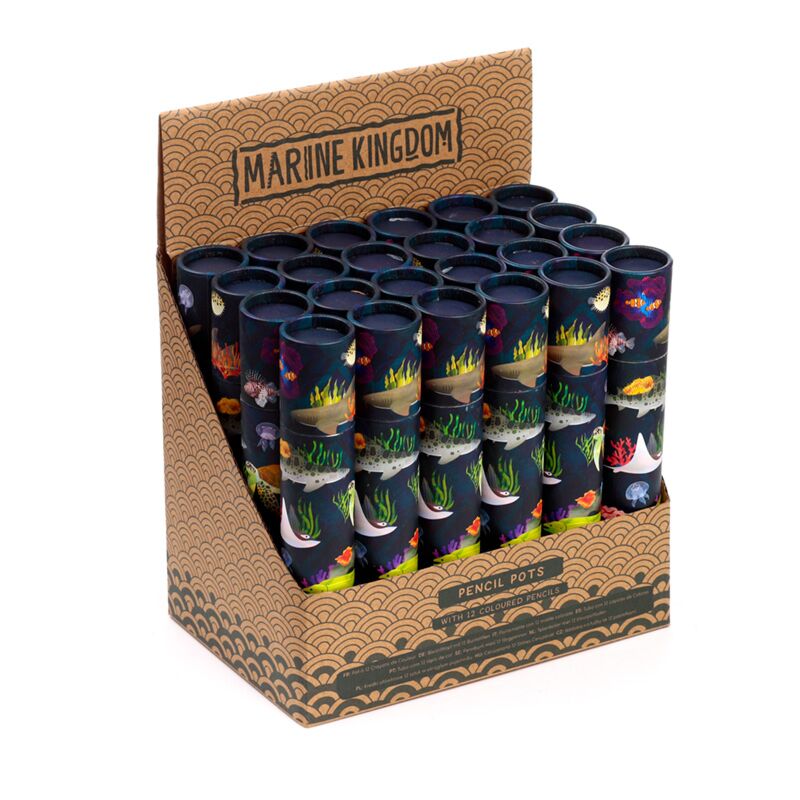 Load image into Gallery viewer, Marine kingdom large tekenkoker 12 kleurpotloden
