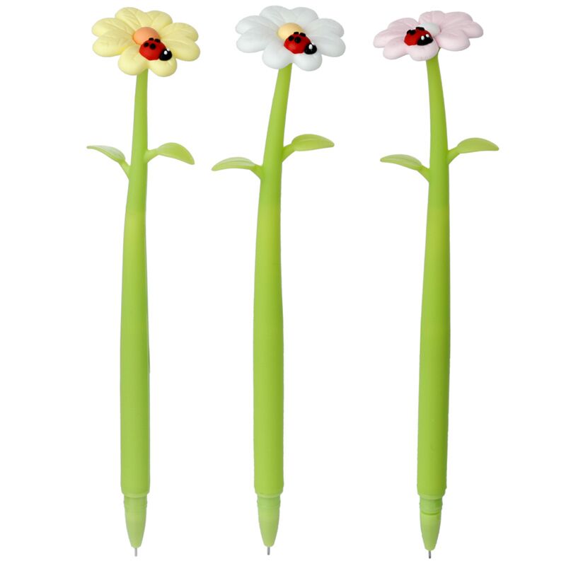 Load image into Gallery viewer, Botanische tuin lieveheersbeestje bloem fijnschrijver pen - zwart
