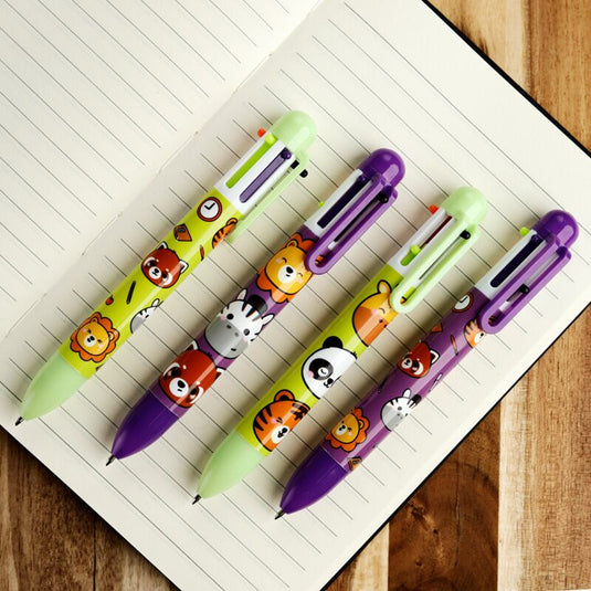 Adoramals wilde dieren meer kleuren pen (6 kleuren)