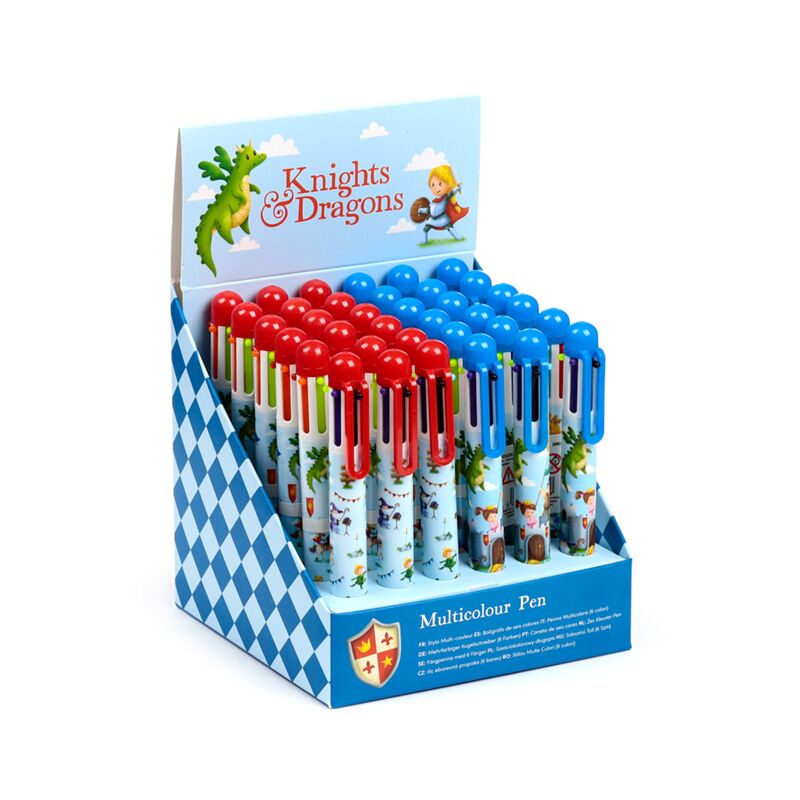 Load image into Gallery viewer, Ridders draken meerkleurige pen (6 kleuren)
