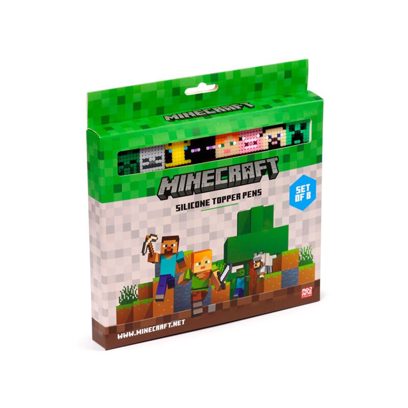 Load image into Gallery viewer, 8-delige minecraft fijnschrijver pen siliconen top
