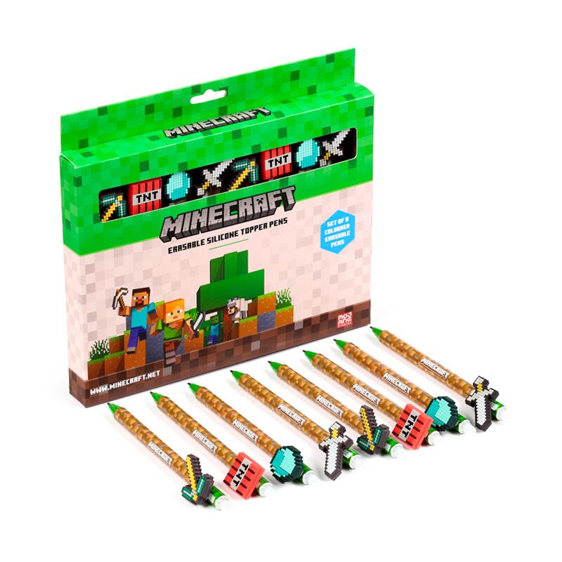 Load image into Gallery viewer, Union set van 8 uitwisbare pennen minecraft gereedschap top
