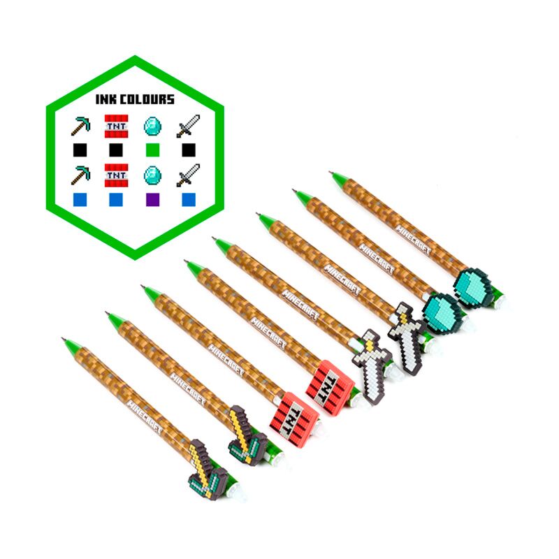 Load image into Gallery viewer, Union set van 8 uitwisbare pennen minecraft gereedschap top
